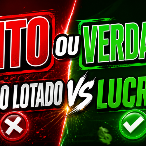 MITO ou VERDADE: grupo lotado vs lucro crie uma imagem tamanho capa de youtube que descreva esse título e esteja escrito ele, idv da shopee