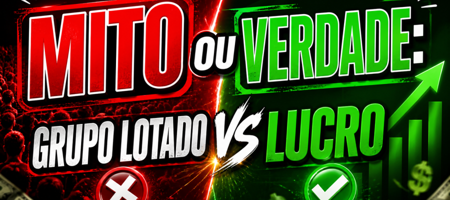 MITO ou VERDADE: grupo lotado vs lucro crie uma imagem tamanho capa de youtube que descreva esse título e esteja escrito ele, idv da shopee